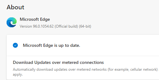 Microsoft Edge est à jour