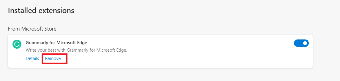 sélectionnez l'option Supprimer