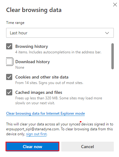 cochez les cases selon vos préférences, comme Historique de navigation, Cookies et autres données de site, et Images et fichiers en cache et cliquez sur Effacer maintenant. Correction de l'erreur STATUS BREAKPOINT dans Microsoft Edge