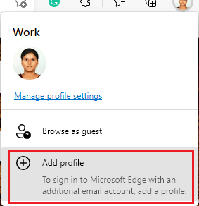 Maintenant, cliquez sur l'option Ajouter un profil