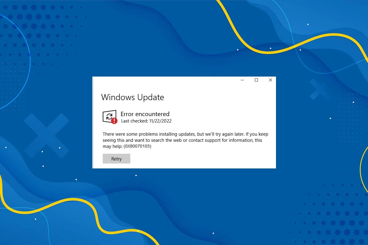 Correction de l'erreur de mise à jour Windows 10 0x80070103