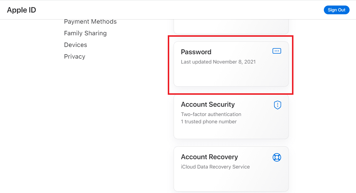 Toque na senha. Corrigir erro de falha na verificação ao conectar-se ao servidor de ID da Apple