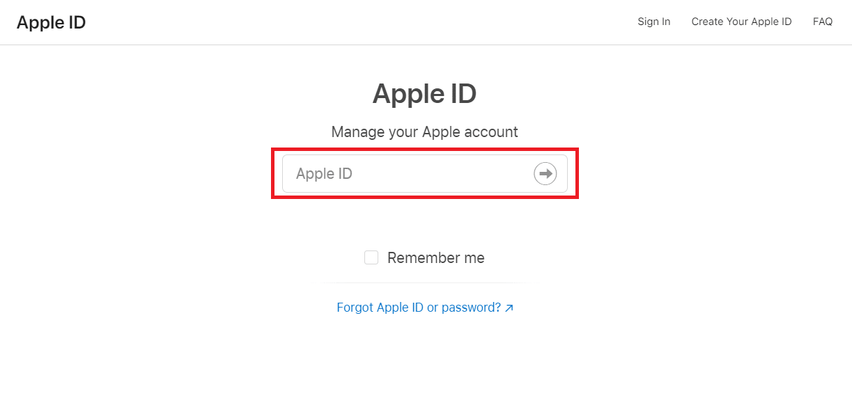 Faça login com seu ID Apple