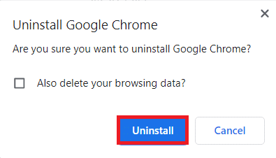 Clique em Desinstalar no pop-up para confirmar. | RESULT_CODE_HUNG