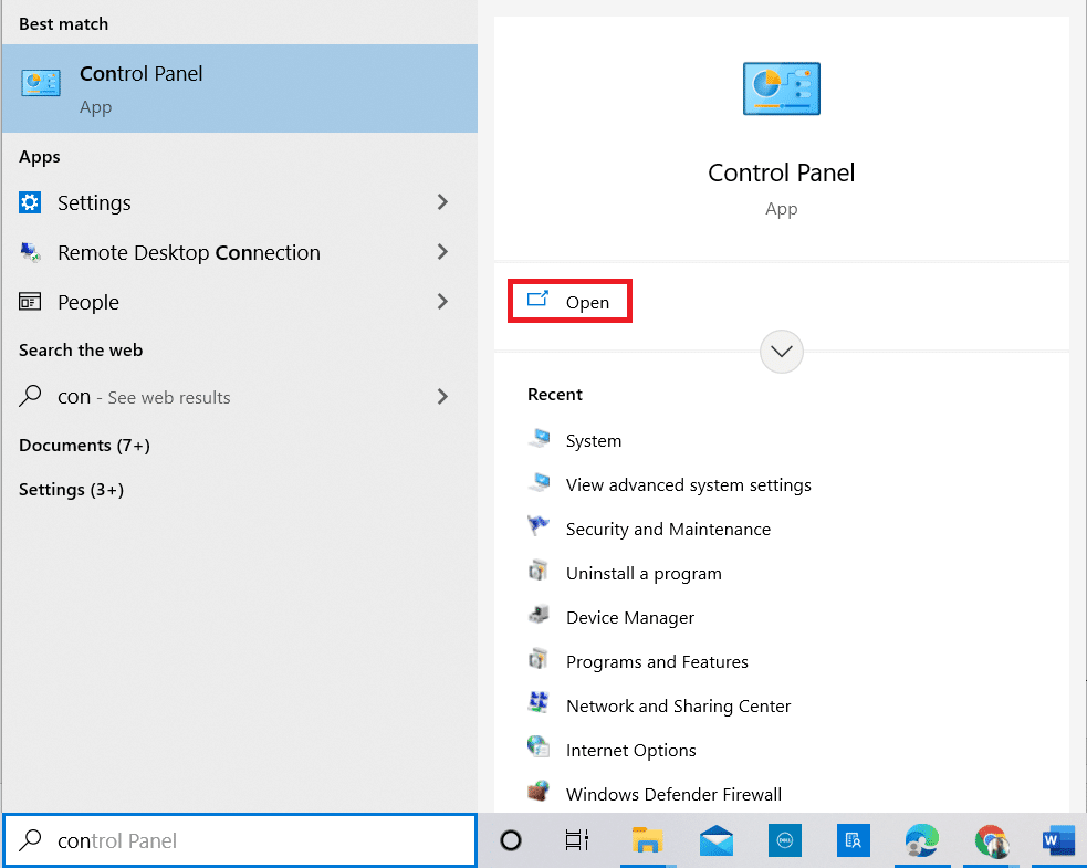 Pressione a tecla Windows. Digite Painel de Controle e abra-o | como corrigir RESULT_CODE_HUNG
