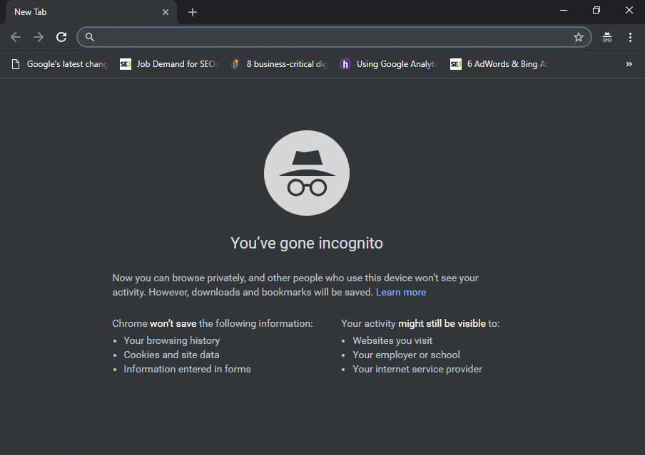 Pressione Ctrl + Shift + N para abrir diretamente a janela anônima no Chrome
