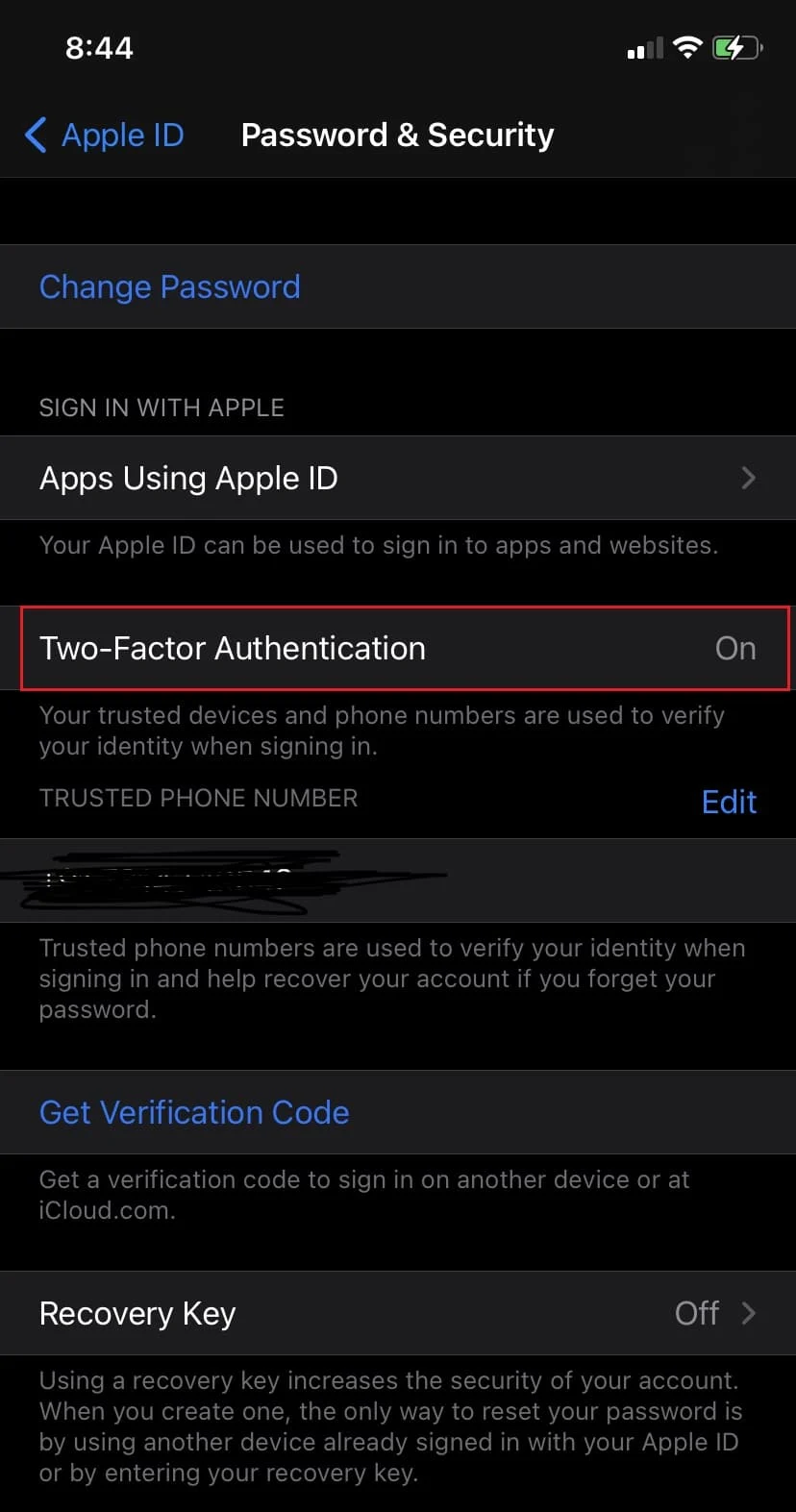 แตะที่เปิดการตรวจสอบสิทธิ์สองปัจจัย | การตรวจสอบสิทธิ์สองปัจจัยของ Apple