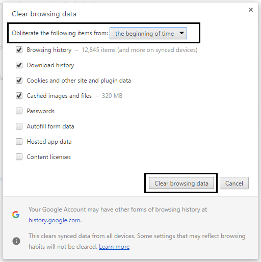 Effacer les données de navigation dans Google Chrome / [RESOLU] L'adresse DNS du serveur est introuvable
