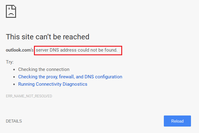 Correction de l'erreur Adresse DNS du serveur introuvable