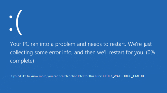 修复 Windows 10 上的时钟看门狗超时错误