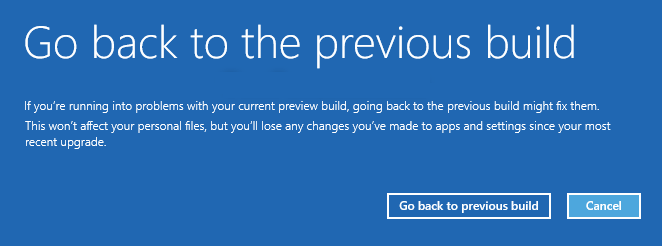 Windows 10 返回上一版本