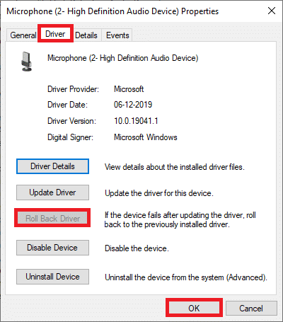 Comutați la fila Driver și selectați Roll Back Driver. Faceți clic pe OK pentru a aplica această modificare. Cum să remediați Discord Screen Share Lag