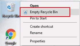 goliți coșul de reciclare. Cum să remediați Discord Screen Share Lag
