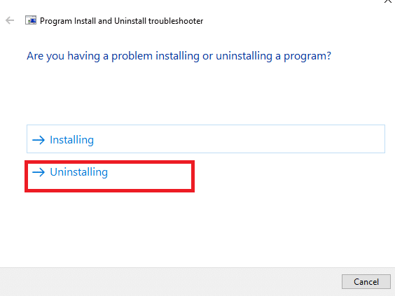 Wählen Sie hier in der Eingabeaufforderung Deinstallieren aus. So deinstallieren Sie Chromium Windows 10