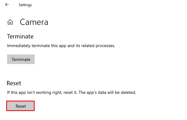 Ventana de configuración de la aplicación de la cámara. Reparar No hay cámaras conectadas en Windows 10