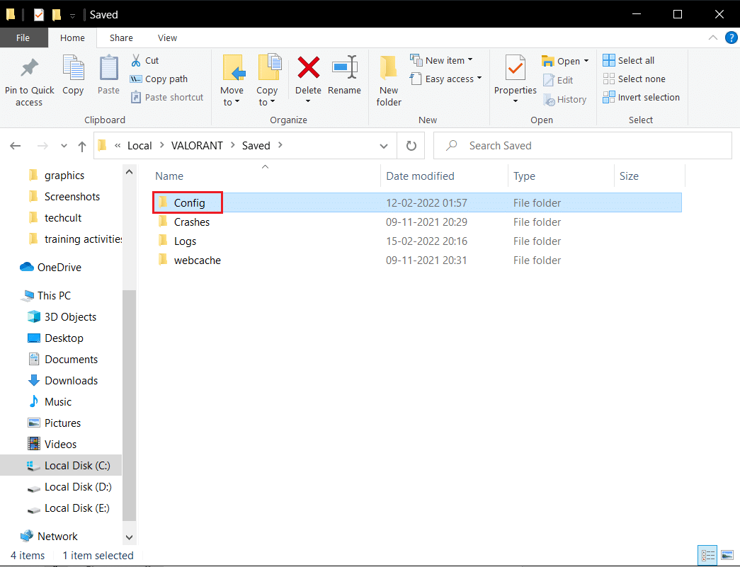 เปิดโฟลเดอร์ config ในโฟลเดอร์ appdata ที่บันทึกไว้ในเครื่อง valorant