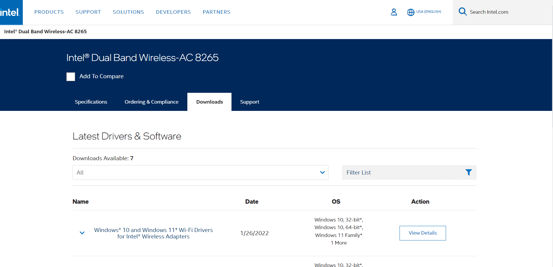 pagina di download del driver wireless dual band Intel. Risolto il problema con Zoom Impossibile collegare il codice di errore 5003