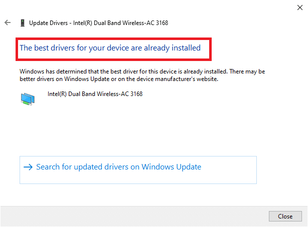 Se è già installato, dirà che il miglior driver per il tuo dispositivo è già installato. Risolto il problema con Zoom Impossibile collegare il codice di errore 5003