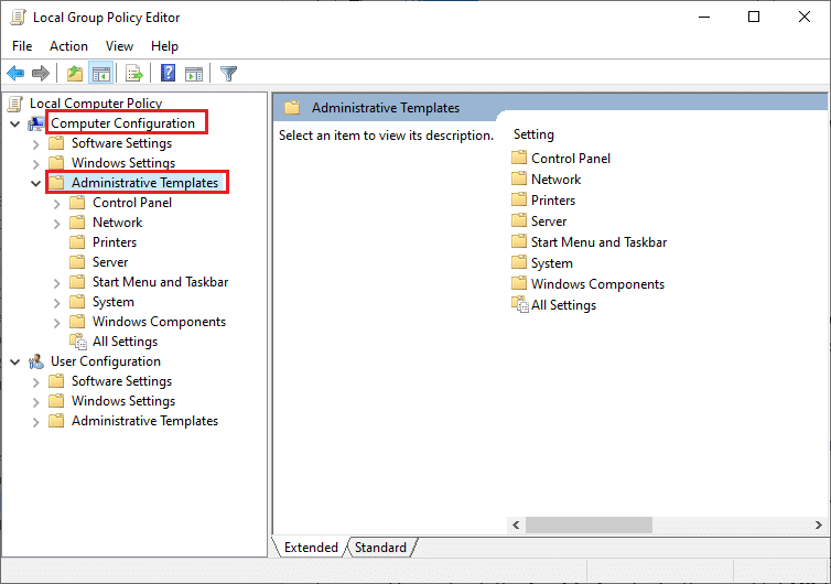 Yerel Grup İlkesi Düzenleyicisi penceresi. Windows 10 Güncelleme 0x8007000d Hatasını Düzeltin