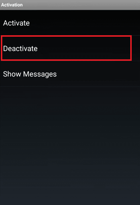 Écran d'activation. Comment arrêter les messages flash