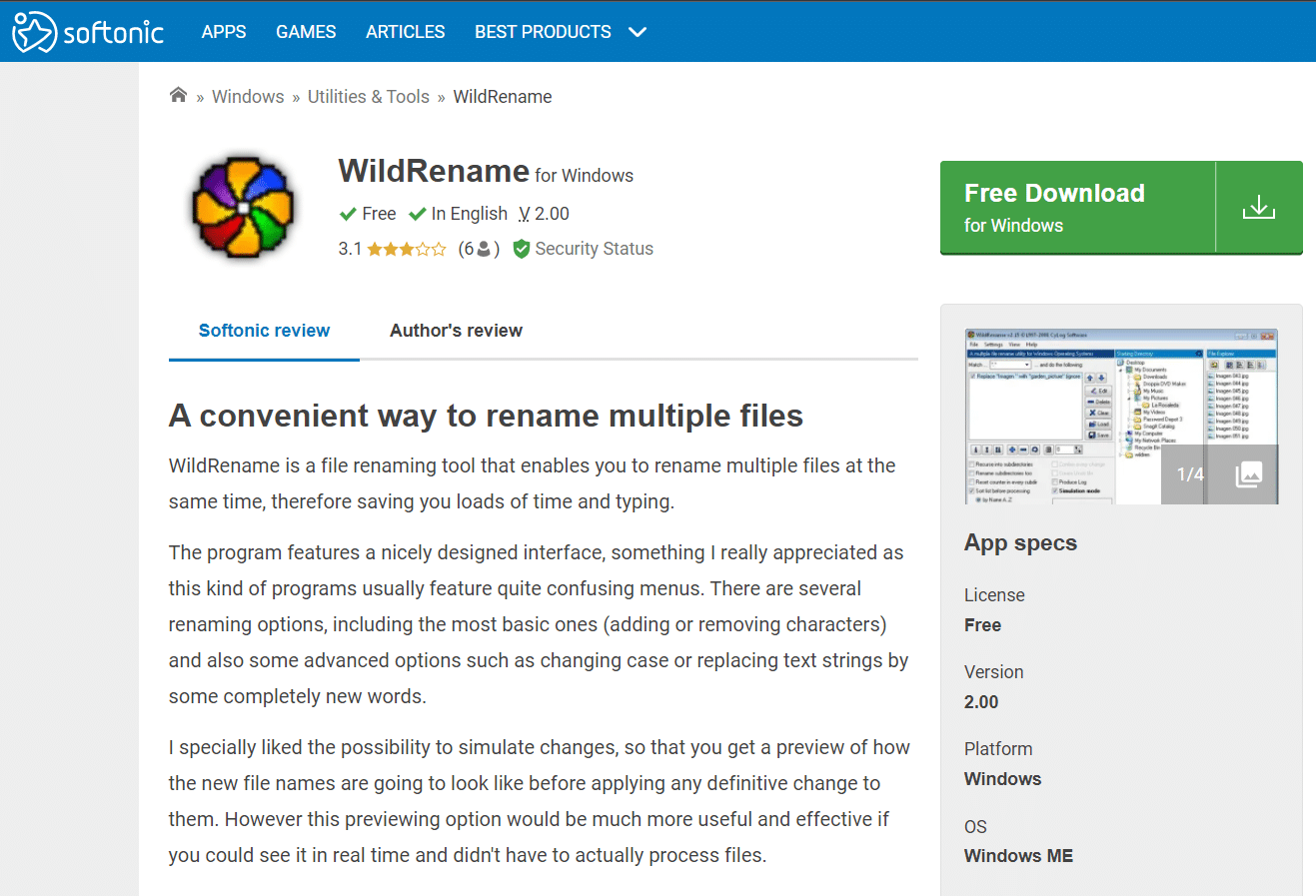 Rinomina selvaggio | miglior software gratuito per rinominare file per Windows
