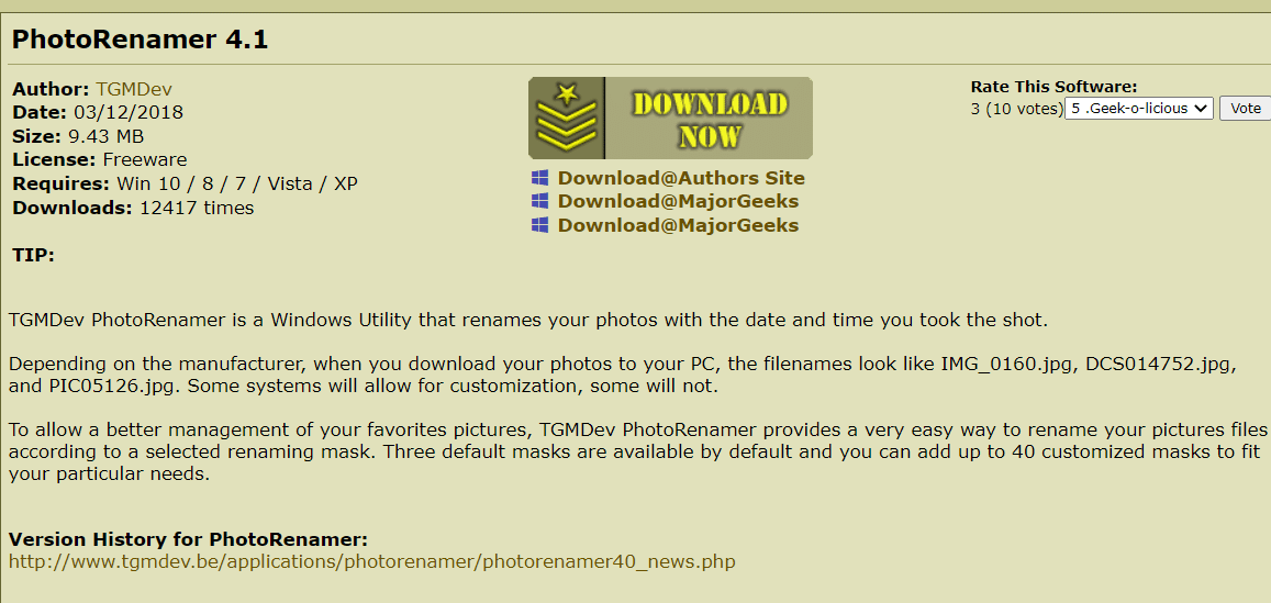 Rinomina foto | miglior software gratuito per rinominare file per Windows