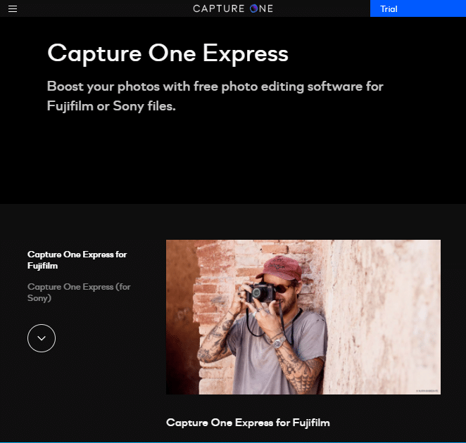 CaptureOneExpressのダウンロードページ| PC用の無料の写真編集ソフトウェア