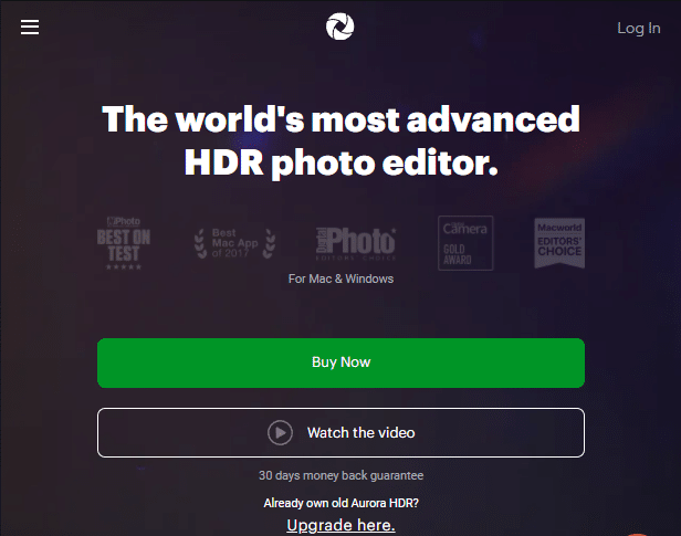 AuroraHDRの公式ウェブサイト