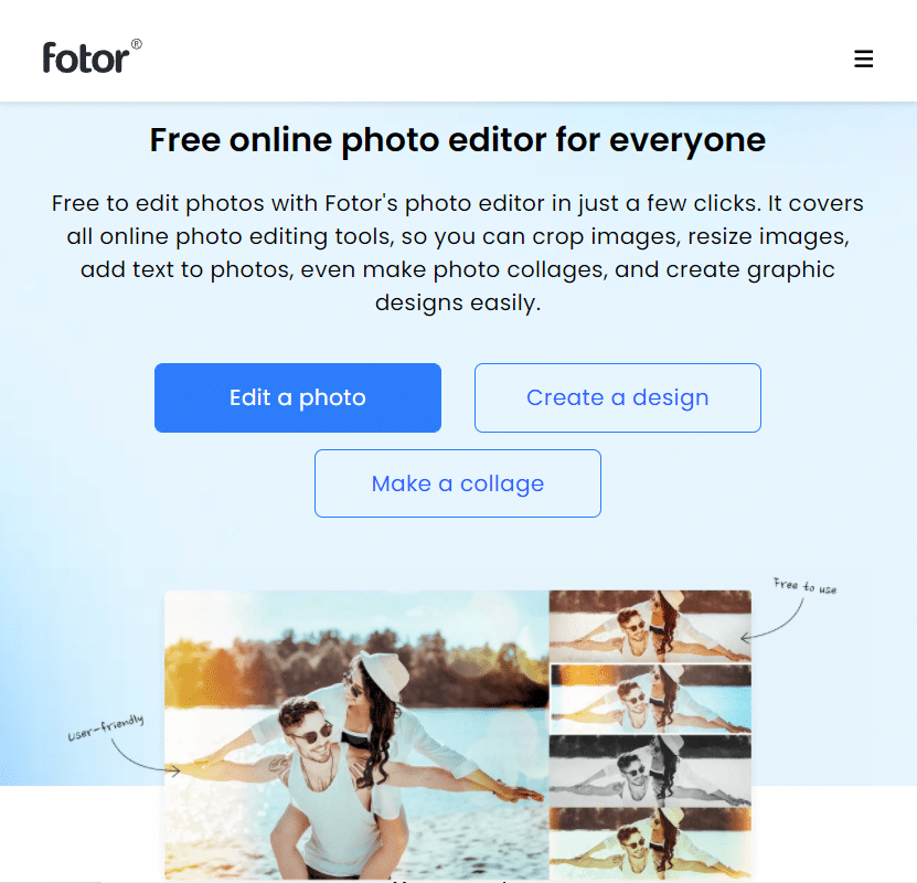 Fotor公式サイト