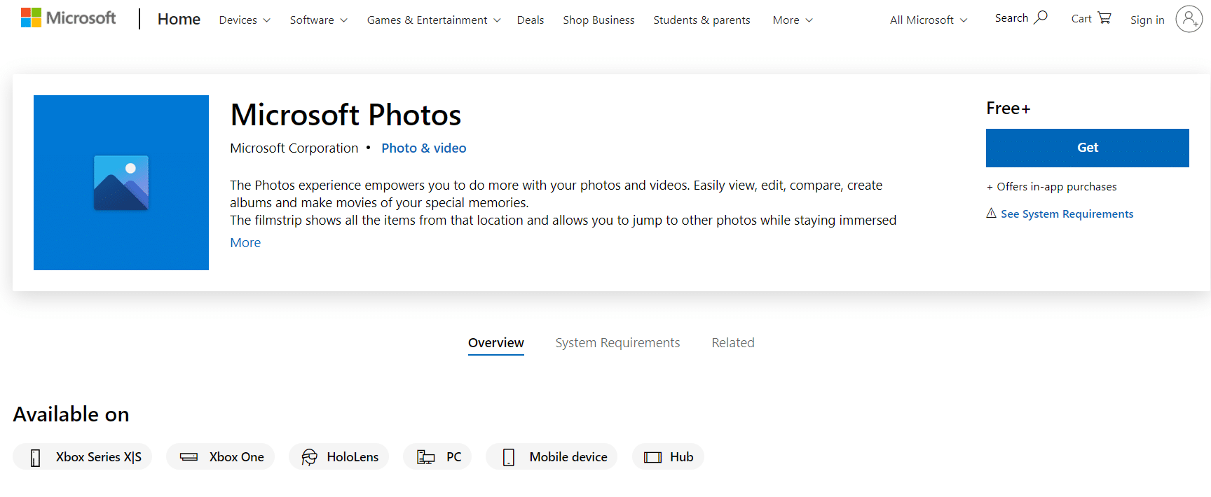 MicrosoftPhotosアプリ| PC用の無料の写真編集ソフトウェア
