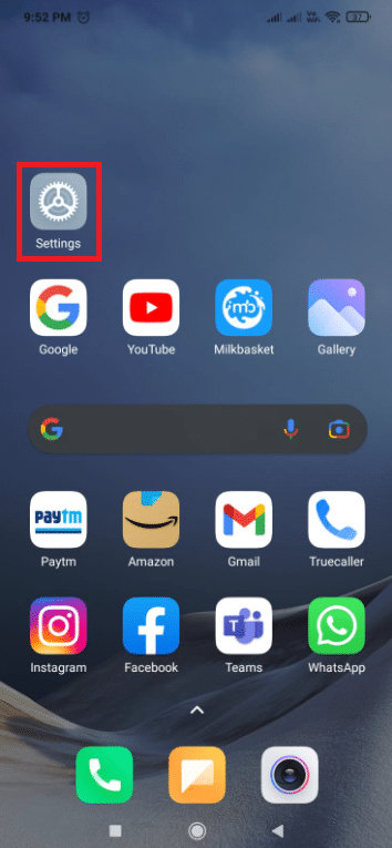 Otwórz Ustawienia na swoim telefonie z Androidem
