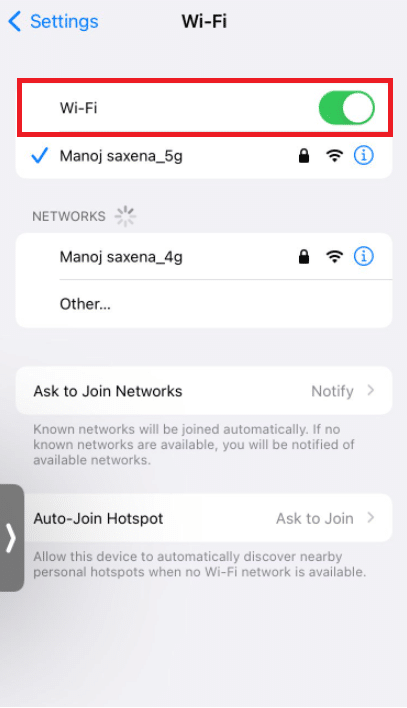 Włącz ponownie Wi-Fi. Jak naprawić post na Instagramie zablokowany podczas wysyłania
