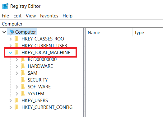 Gunakan MESIN LOKAL HKEY. Perbaiki Microsoft Setup Bootstrapper Telah Berhenti Bekerja
