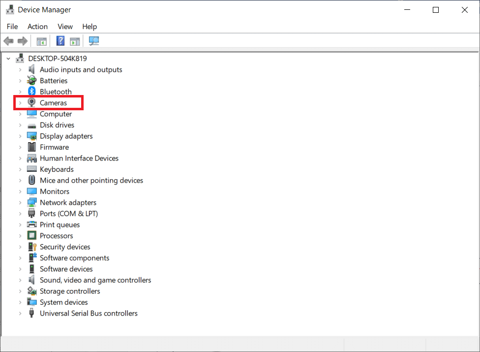 cari Kamera dan klik dua kali di atasnya. Perbaiki kamera Microsoft Teams tidak berfungsi