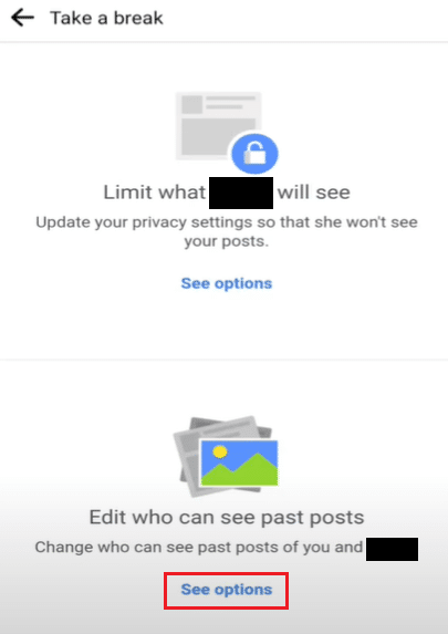 과거 게시물을 볼 수 있는 사람 편집의 옵션을 참조하세요. Facebook에서 누군가로부터 휴식을 취하는 방법