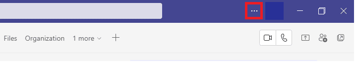 Teamsのプロフィール写真の横にある3つの点線のアイコンをクリックします。 MicrosoftTeamsのビデオ通話が機能しない問題を修正