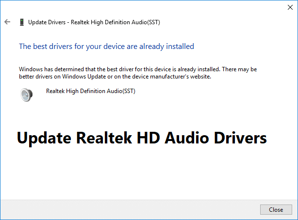 如何在 Windows 10 中更新 Realtek HD 音頻驅動程序