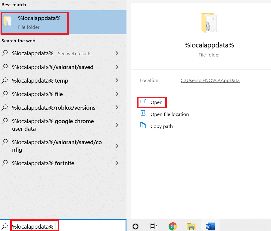 Abrir datos de aplicaciones locales