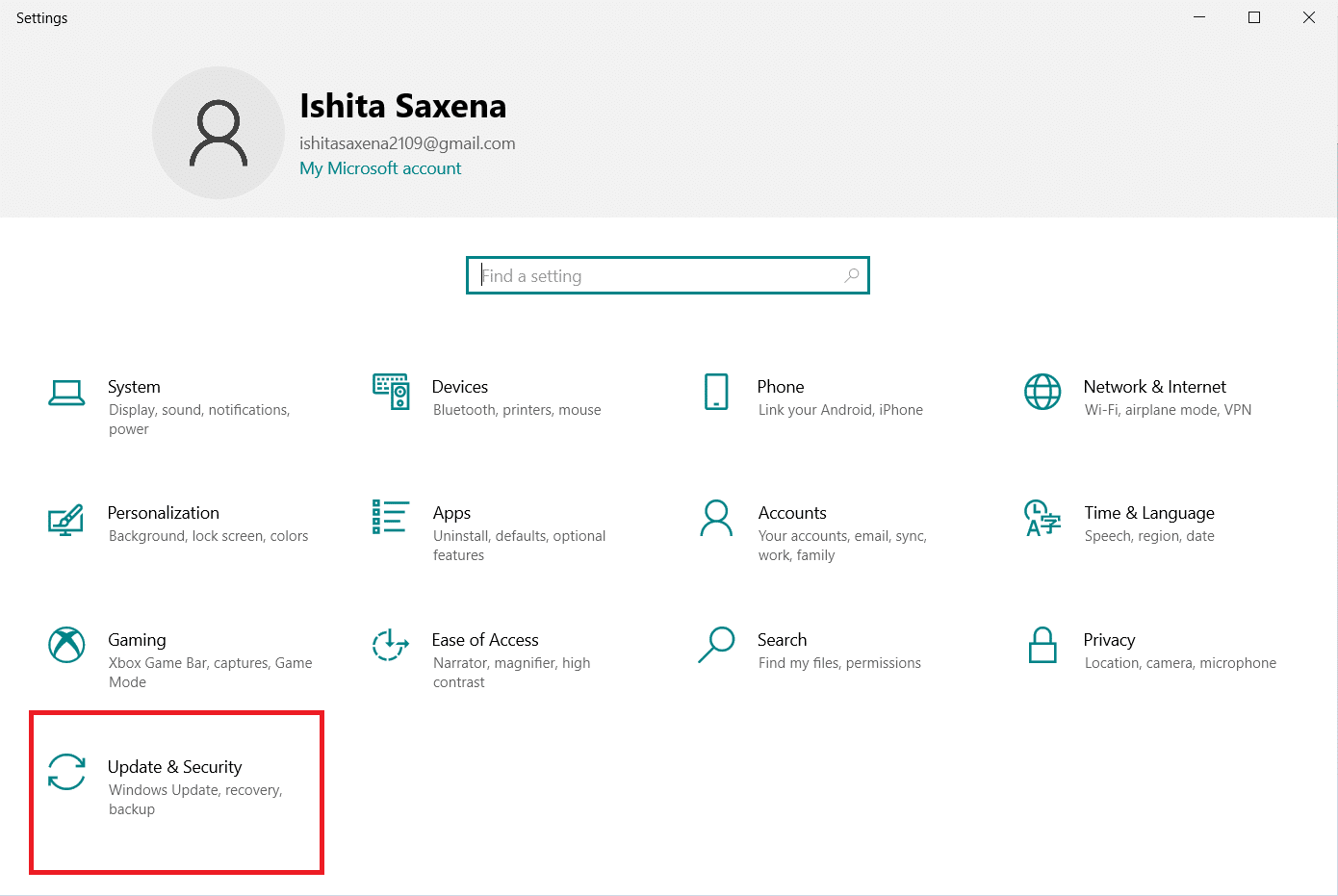 Opción de actualización y seguridad. Cómo realizar la actualización de la definición de Windows Defender