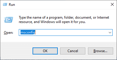 Pressione a tecla Windows e R, digite msconfig e pressione Enter para abrir a Configuração do Sistema.