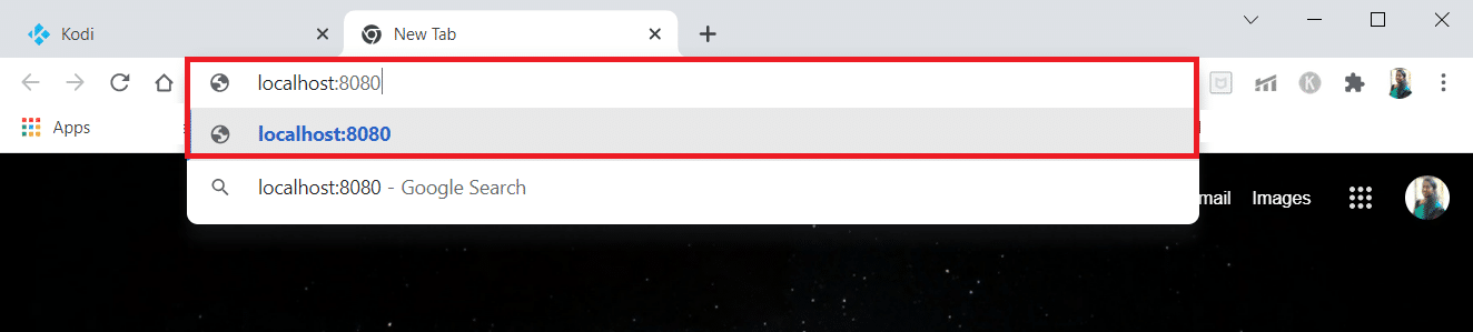 Digita localhost 8080 nella barra degli indirizzi e premi Invio