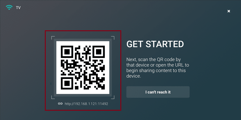 在 iPhone 中扫描的 airscreen firestick app 二维码