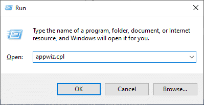 Agora, digite appwiz.cpl como mostrado e pressione Enter. Corrigir o BSOD win32kfull.sys no Windows 10