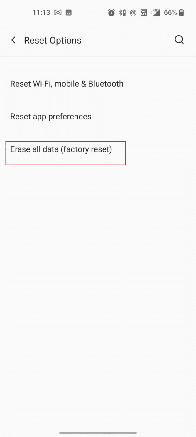 Agora, toque na opção Apagar todos os dados de fábrica. Como provisionar um cartão SIM