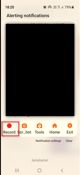 Tippen Sie auf die Schaltfläche Aufnahme