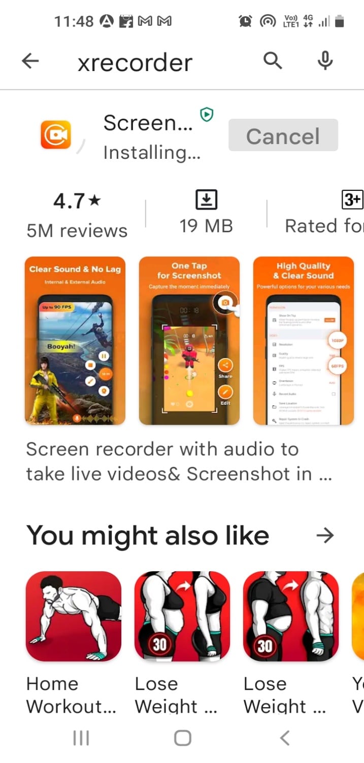 Suchen Sie in der Suchleiste nach XRecorder und installieren Sie die App. So zeichnen Sie ein Zoom-Meeting ohne Erlaubnis in Windows 10 auf