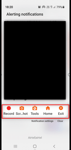 Zeigen Sie die Aufnahmeoption in der Benachrichtigungsleiste Ihres Android an