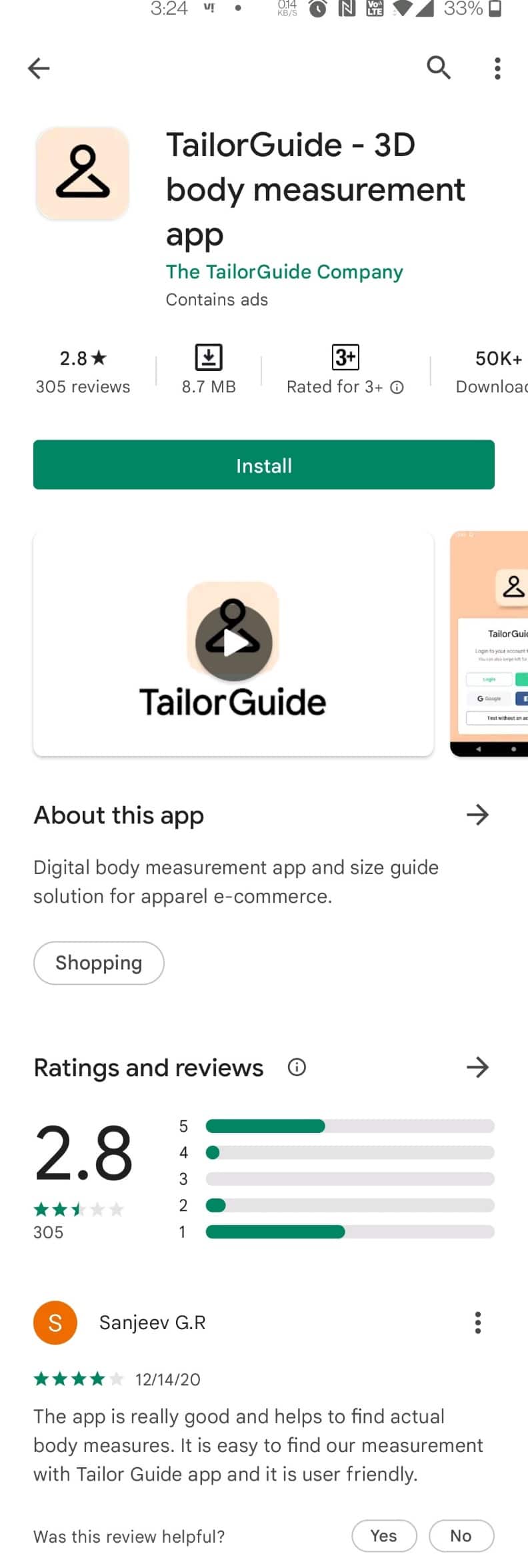 TailorGuide 3D 신체 측정 앱