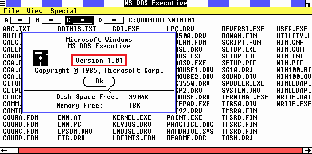 Windows 1.01 Executive Schlechteste Betriebssysteme