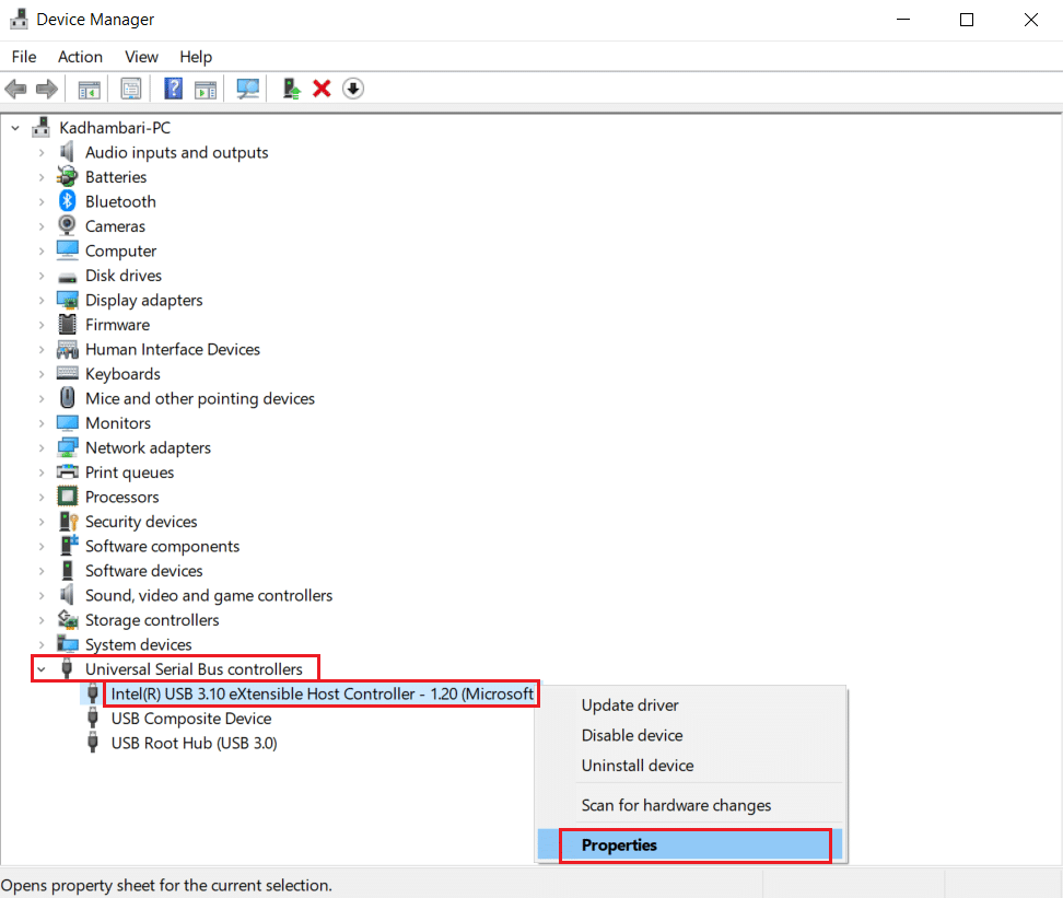 Choix des propriétés. Correction de l'erreur de processus MoUsoCoreWorker.exe